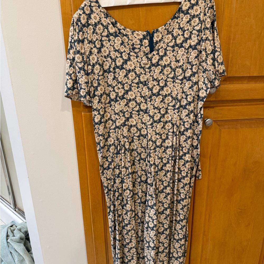 Navy and Cream Floral Jumpsuit